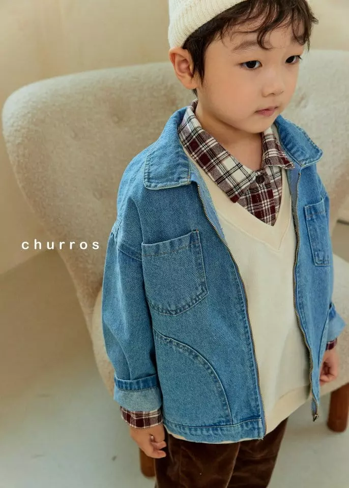Churros - Korean Children Fashion - #prettylittlegirls - Minimal Over Jacket - 5