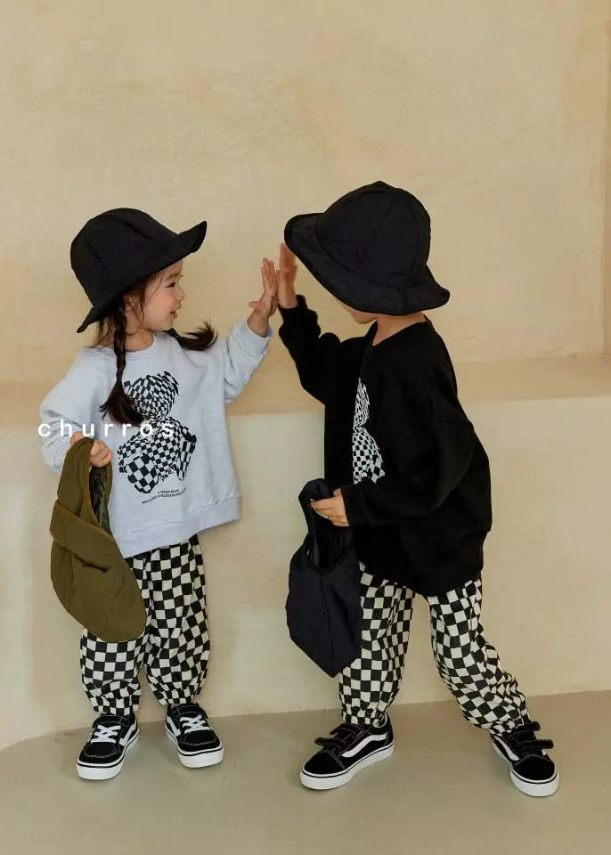 Churros - Korean Children Fashion - #minifashionista - Check Board Pants - 4