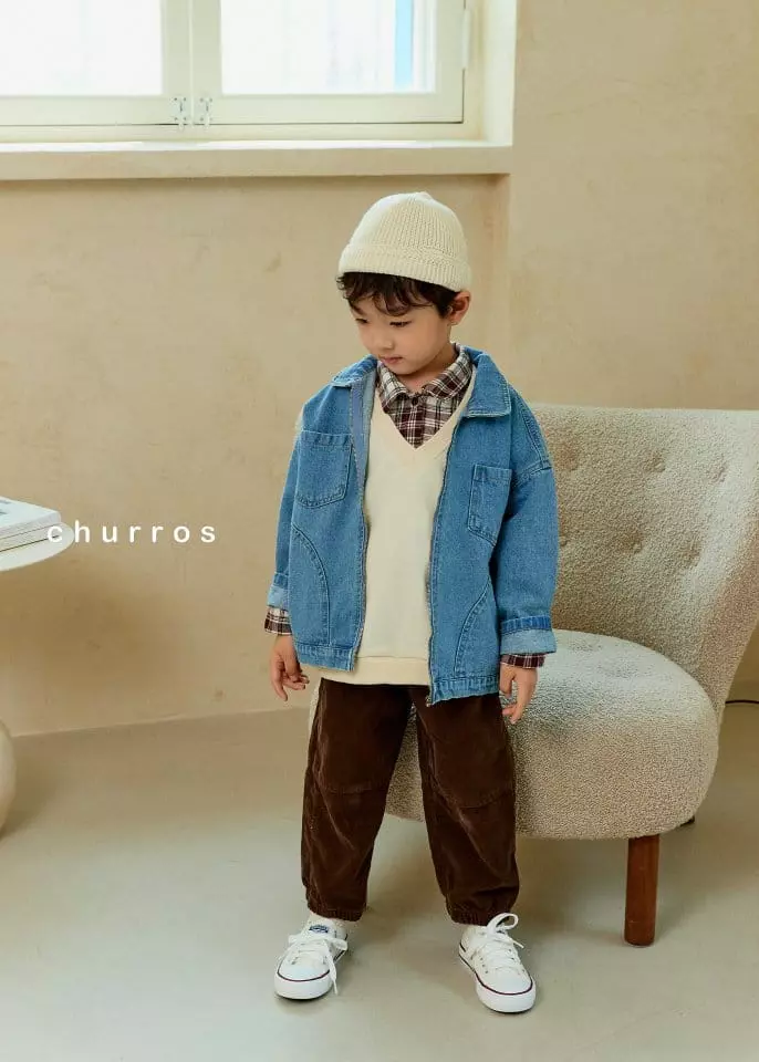 Churros - Korean Children Fashion - #prettylittlegirls - Friends V Neck Vest - 6