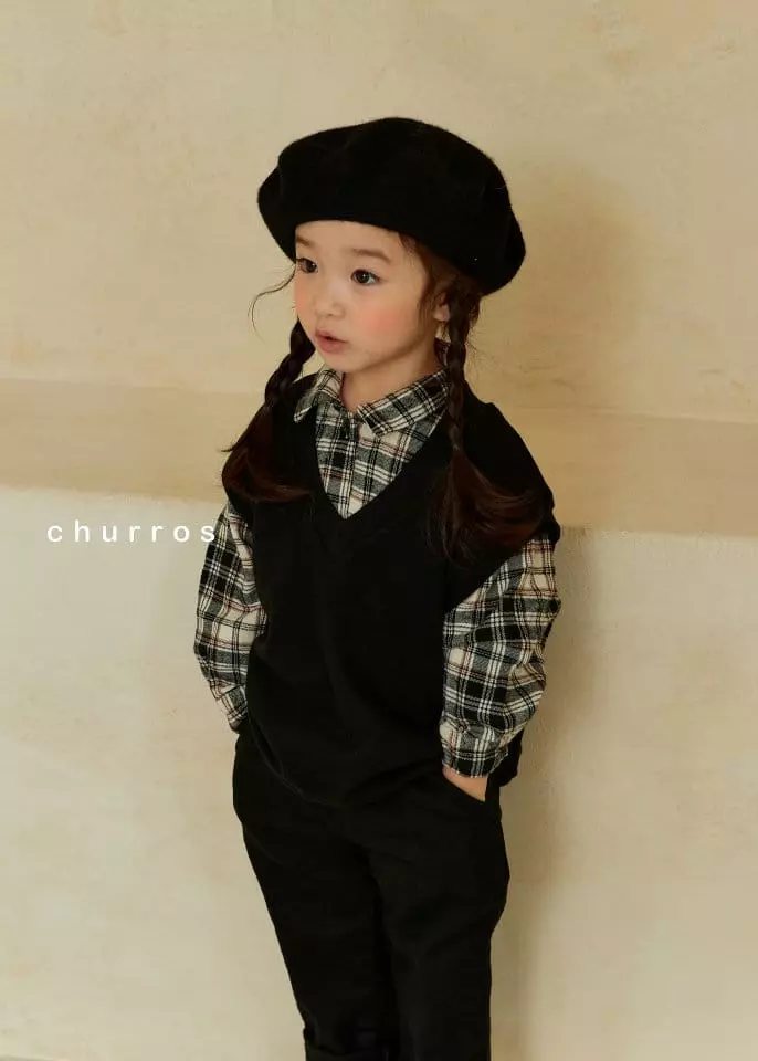 Churros - Korean Children Fashion - #stylishchildhood - Friends V Neck Vest - 9