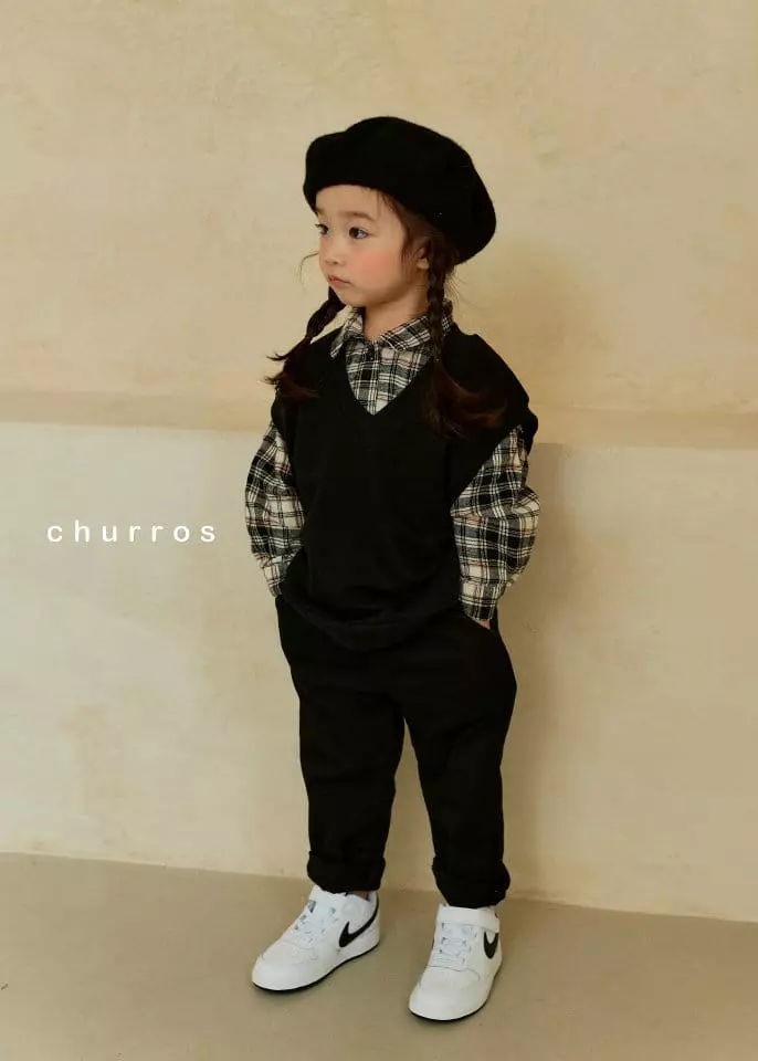 Churros - Korean Children Fashion - #toddlerclothing - Friends V Neck Vest - 8