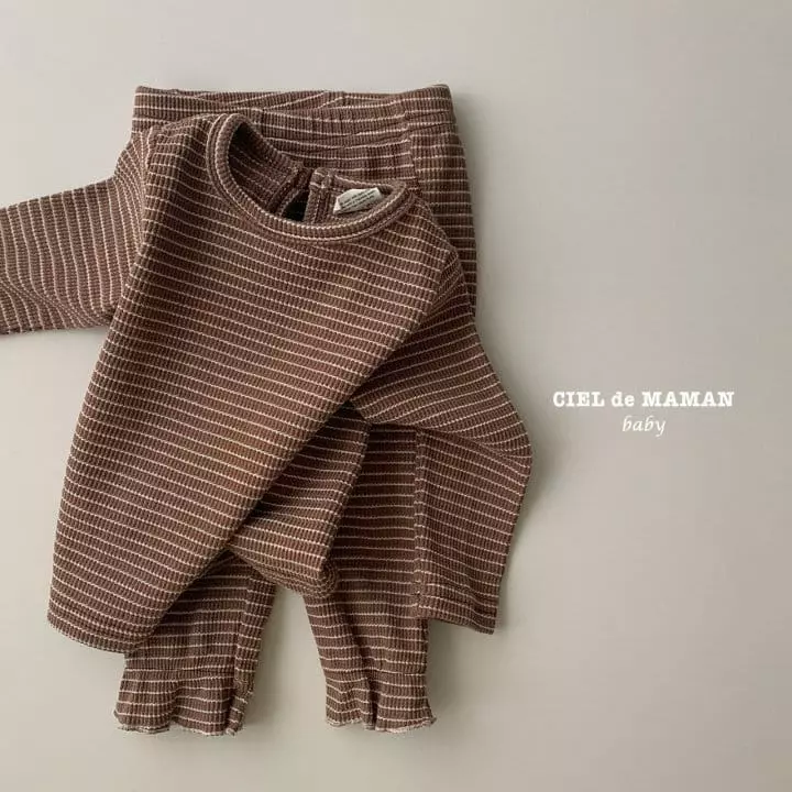 Ciel De Maman - Korean Baby Fashion - #babyboutique - Stripes Top Bottom Set
