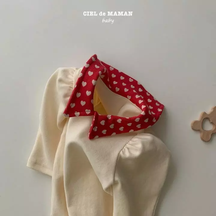 Ciel De Maman - Korean Baby Fashion - #babyboutiqueclothing - Heart Collar Bodysuit