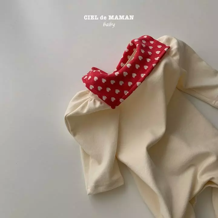 Ciel De Maman - Korean Baby Fashion - #babyfashion - Heart Collar Bodysuit - 4