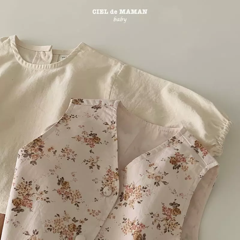 Ciel De Maman - Korean Baby Fashion - #babygirlfashion - Flower Hanbok Bebe Boy Vest Blouse Pants Set - 4