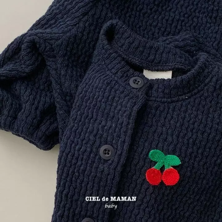 Ciel De Maman - Korean Baby Fashion - #babylifestyle - Cherry Cardigan Top Bottom Set - 8