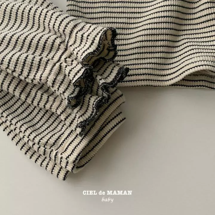 Ciel De Maman - Korean Baby Fashion - #babylifestyle - Stripes Top Bottom Set - 7