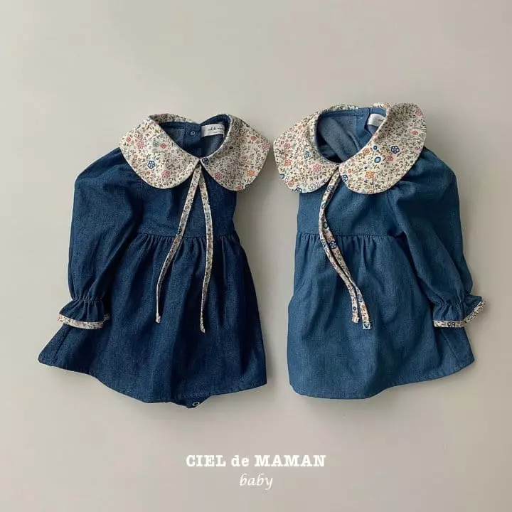 Ciel De Maman - Korean Baby Fashion - #babylifestyle - Denim Liberty Bodysuit - 3