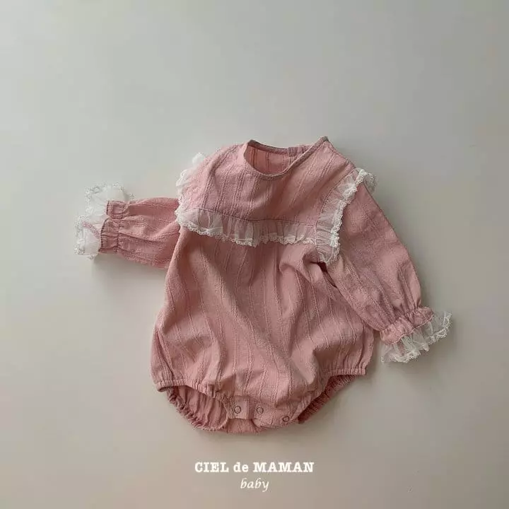 Ciel De Maman - Korean Baby Fashion - #babylifestyle - Pink Lace Bodysuit