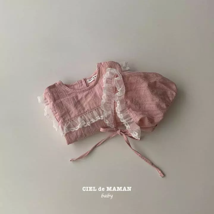 Ciel De Maman - Korean Baby Fashion - #babyootd - Pink Lace Bodysuit - 3