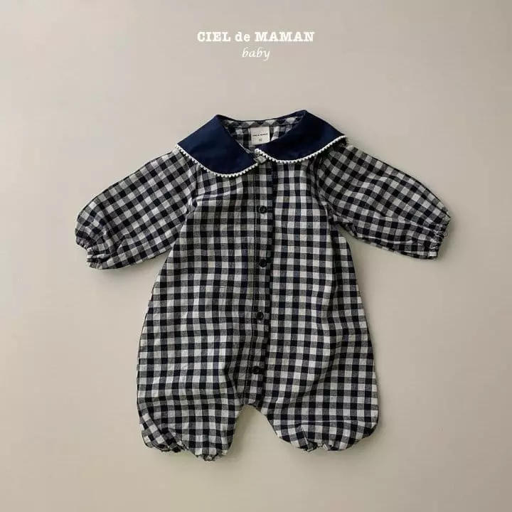 Ciel De Maman - Korean Baby Fashion - #babyootd - Sailor Check Bodysuit - 2