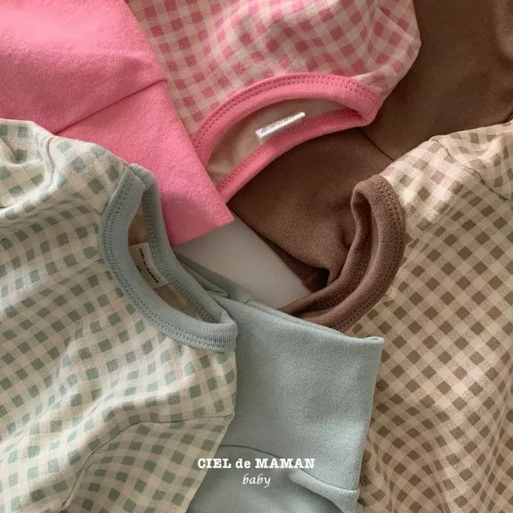 Ciel De Maman - Korean Baby Fashion - #babyoutfit - Check Bodysuit Set - 8