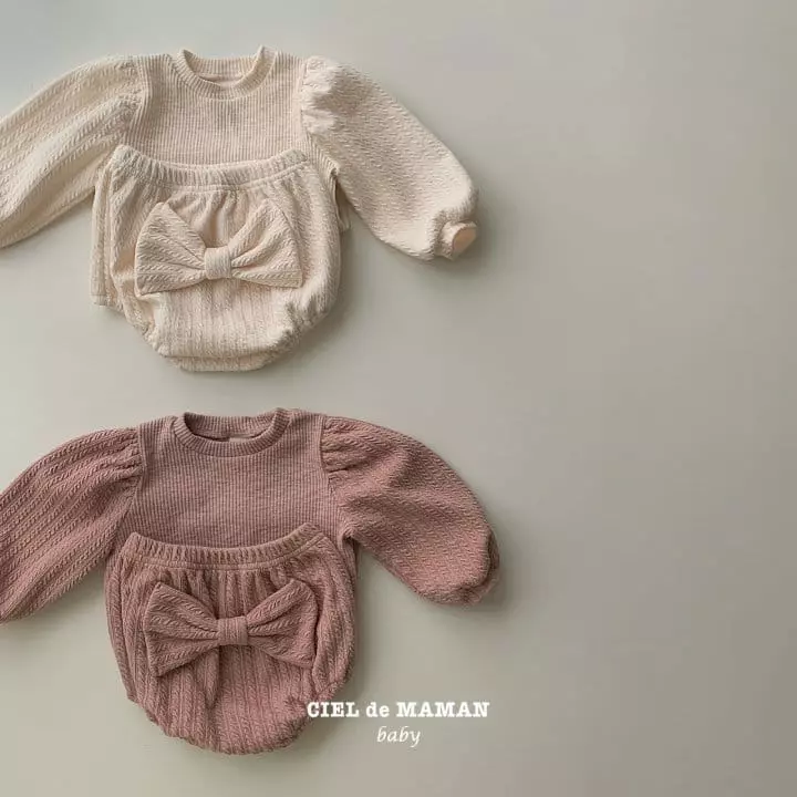 Ciel De Maman - Korean Baby Fashion - #babyoutfit - Ribbon Bloomer Set - 11