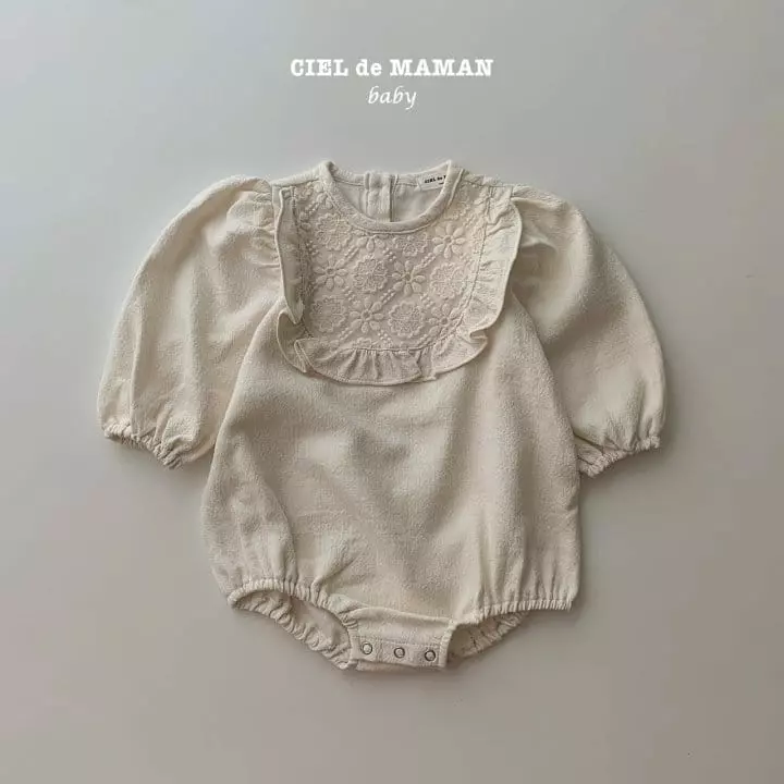 Ciel De Maman - Korean Baby Fashion - #babyoutfit - Frill Snow Bodysuit - 8