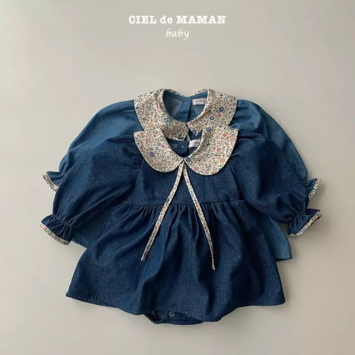 Ciel De Maman - Korean Baby Fashion - #babyoutfit - Denim Liberty Bodysuit - 7