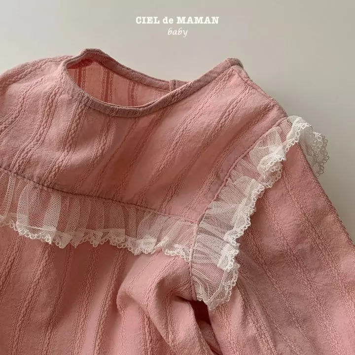 Ciel De Maman - Korean Baby Fashion - #babyootd - Pink Lace Bodysuit - 4
