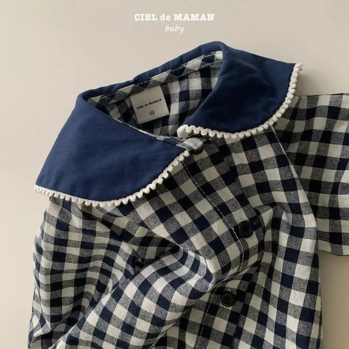 Ciel De Maman - Korean Baby Fashion - #babyoutfit - Sailor Check Bodysuit - 3