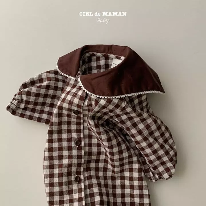 Ciel De Maman - Korean Baby Fashion - #babyoutfit - Sailor Check Bodysuit - 4
