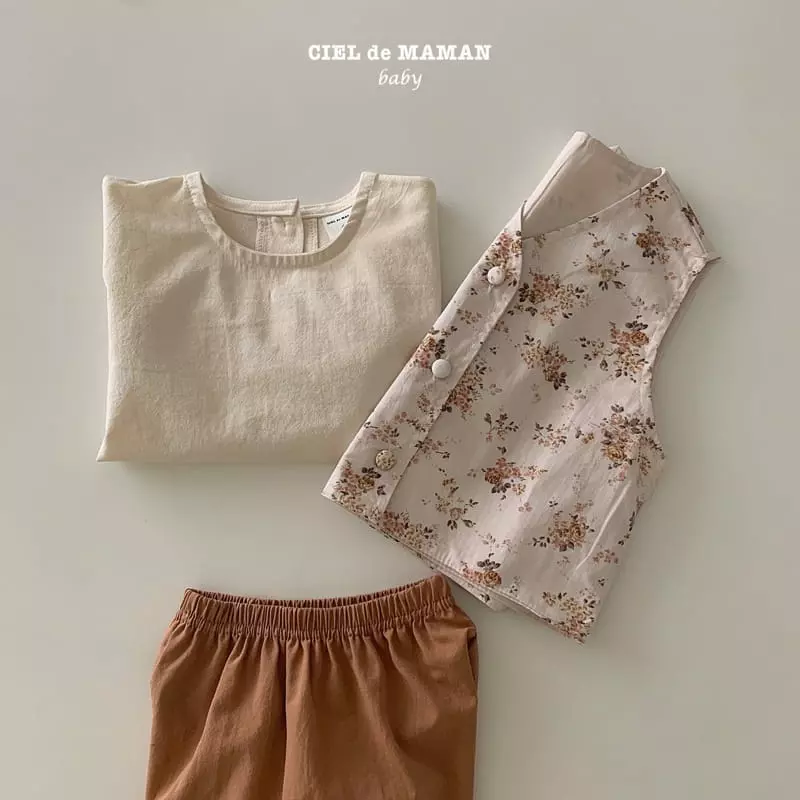 Ciel De Maman - Korean Baby Fashion - #babywear - Flower Hanbok Bebe Girl Skirt Bodysuit Vest Bonnet Set - 8