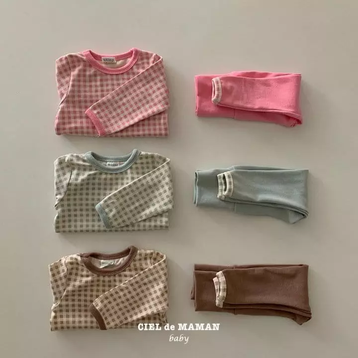 Ciel De Maman - Korean Baby Fashion - #babywear - Check Bodysuit Set - 10