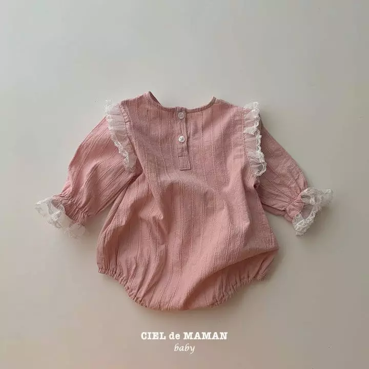 Ciel De Maman - Korean Baby Fashion - #babywear - Pink Lace Bodysuit - 6