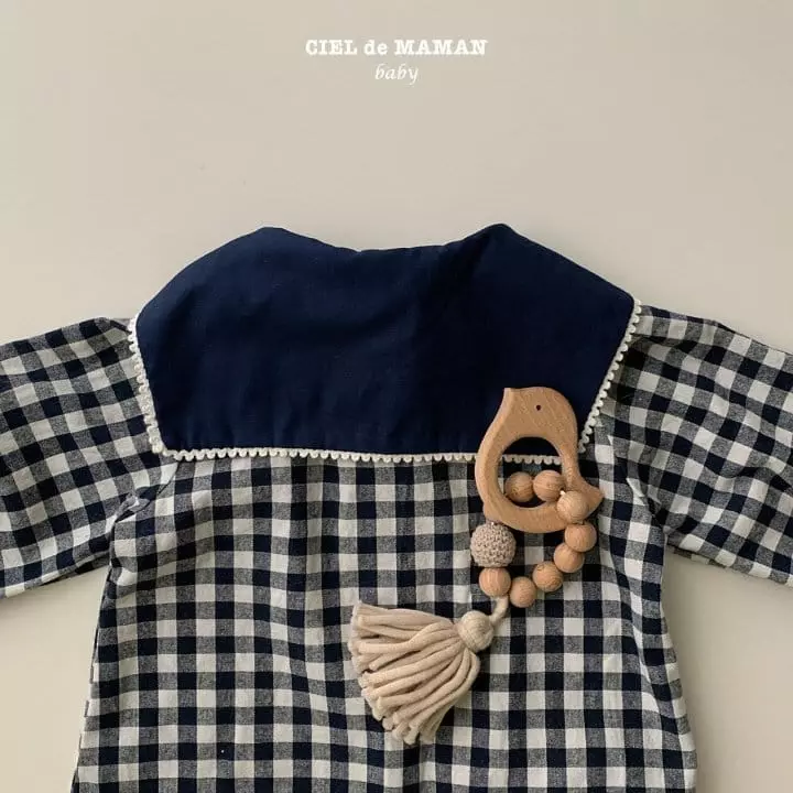 Ciel De Maman - Korean Baby Fashion - #babywear - Sailor Check Bodysuit - 5