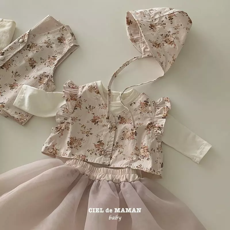 Ciel De Maman - Korean Baby Fashion - #onlinebabyboutique - Flower Hanbok Bebe Boy Vest Blouse Pants Set - 10
