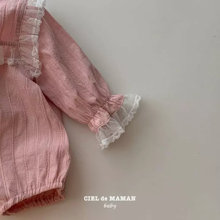 Ciel De Maman - Korean Baby Fashion - #onlinebabyboutique - Pink Lace Bodysuit - 7