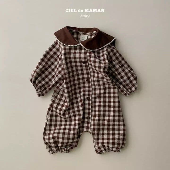 Ciel De Maman - Korean Baby Fashion - #onlinebabyboutique - Sailor Check Bodysuit - 6