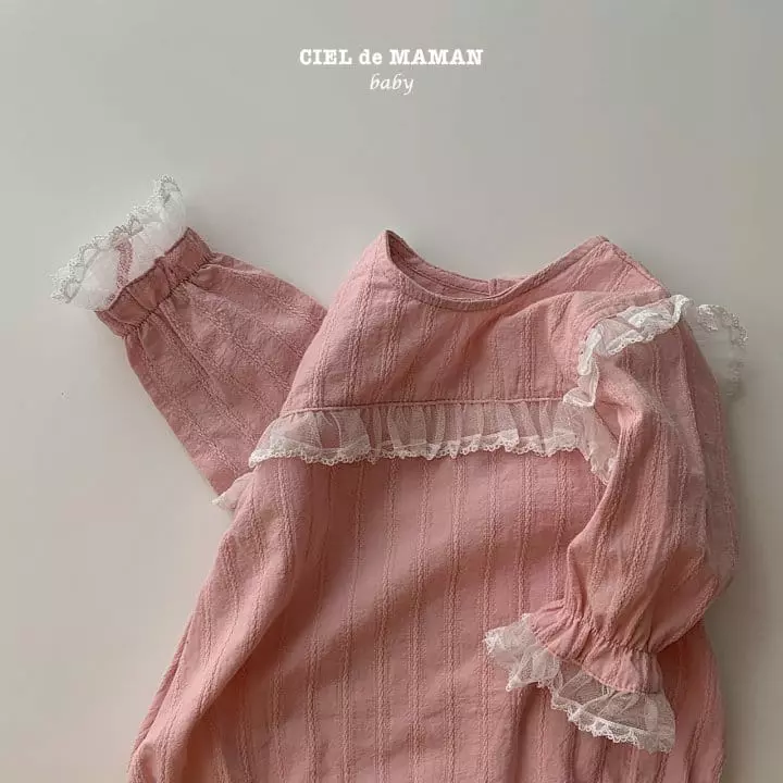 Ciel De Maman - Korean Baby Fashion - #onlinebabyshop - Pink Lace Bodysuit - 8