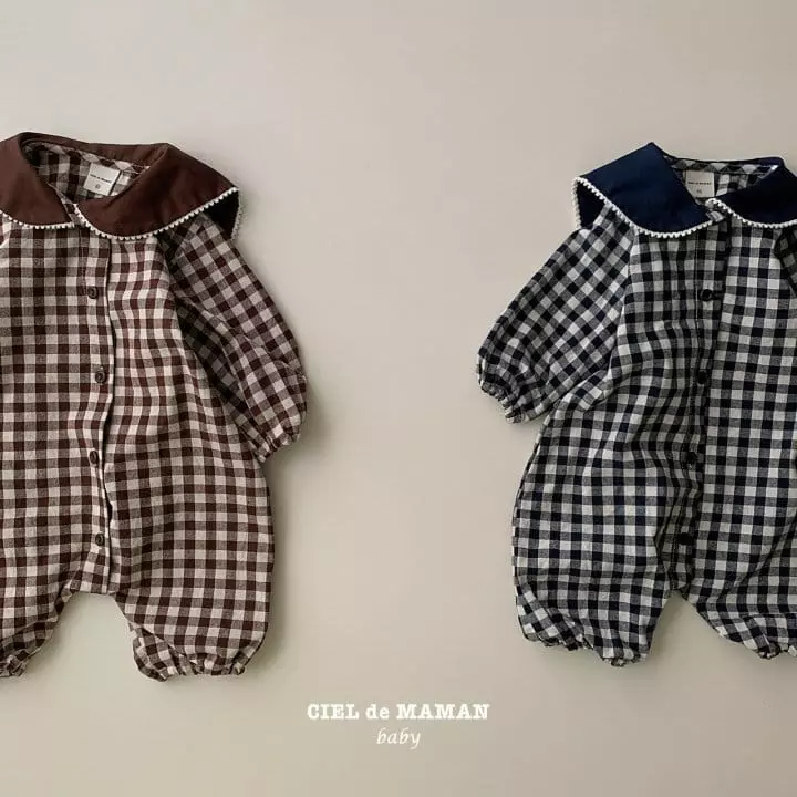 Ciel De Maman - Korean Baby Fashion - #onlinebabyshop - Sailor Check Bodysuit - 7
