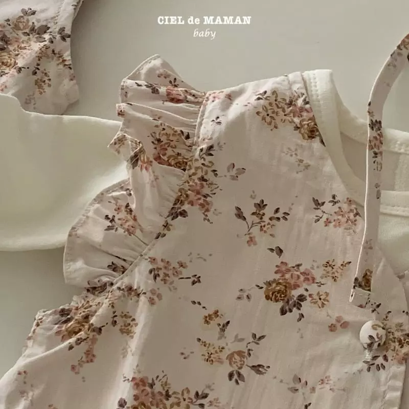 Ciel De Maman - Korean Baby Fashion - #smilingbaby - Flower Hanbok Bebe Girl Skirt Bodysuit Vest Bonnet Set - 11