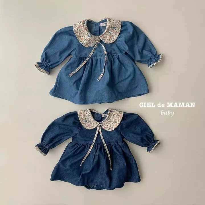 Ciel De Maman - Korean Baby Fashion - #smilingbaby - Denim Liberty Bodysuit - 11