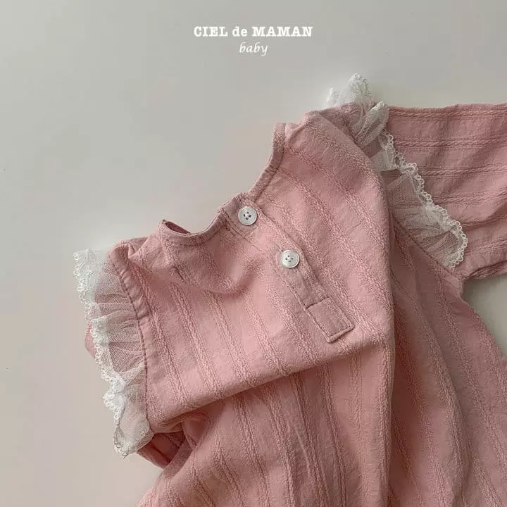 Ciel De Maman - Korean Baby Fashion - #smilingbaby - Pink Lace Bodysuit - 9