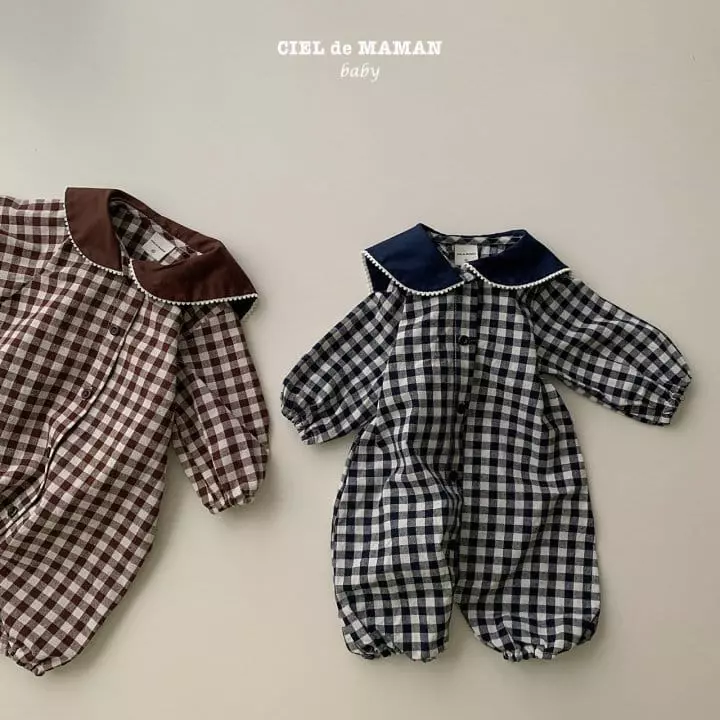 Ciel De Maman - Korean Baby Fashion - #smilingbaby - Sailor Check Bodysuit - 8