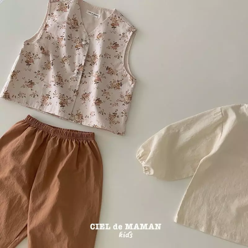 Ciel De Maman - Korean Children Fashion - #littlefashionista - Flower Hanbok Girl One-piece Vest - 8