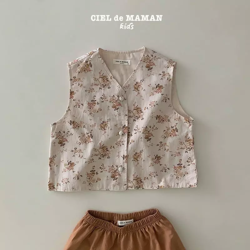 Ciel De Maman - Korean Children Fashion - #minifashionista - Flower Hanbok Boy Vest Blouse Pants Set - 11