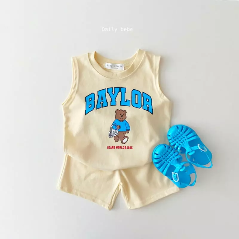 Daily Bebe - Korean Children Fashion - #childofig - Sleeveless Bailor Top Bottom Set
