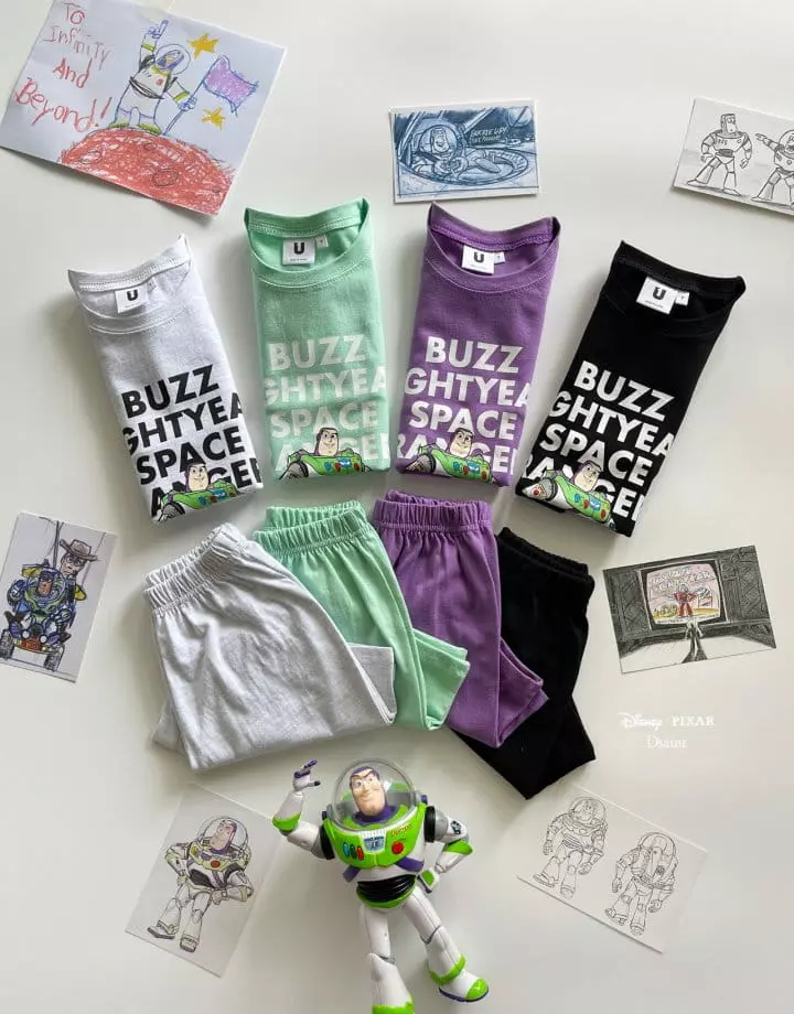 Dsaint - Korean Children Fashion - #Kfashion4kids - Space Buzz Top Bottom Set - 5