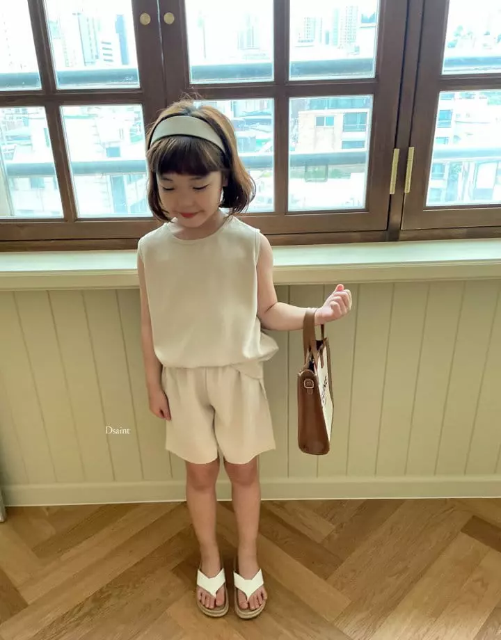 Dsaint - Korean Children Fashion - #childrensboutique - Summer Heat Sleeveless Top Bottom Set - 8