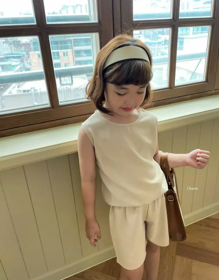 Dsaint - Korean Children Fashion - #designkidswear - Summer Heat Sleeveless Top Bottom Set - 9