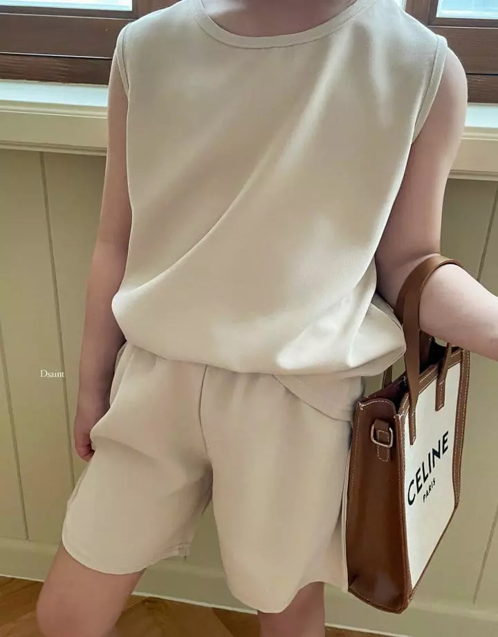 Dsaint - Korean Children Fashion - #kidsshorts - Summer Heat Sleeveless Top Bottom Set - 12
