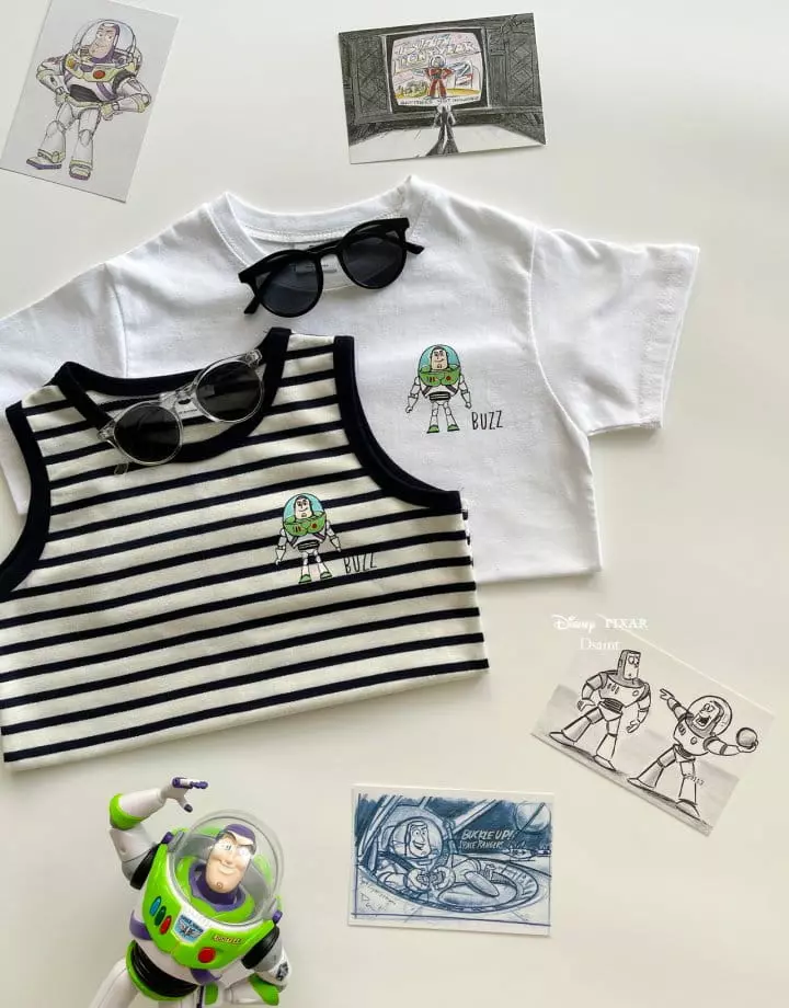 Dsaint - Korean Children Fashion - #kidsstore - 1+1 Print Buzz Tee