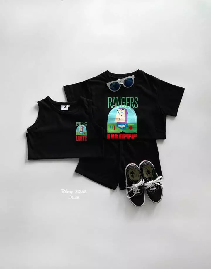 Dsaint - Korean Children Fashion - #littlefashionista - Ranger Buzz Short Sleeves Sleeveless Bottom Set - 2