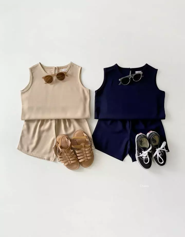 Dsaint - Korean Children Fashion - #magicofchildhood - Summer Heat Sleeveless Top Bottom Set