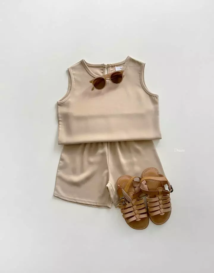 Dsaint - Korean Children Fashion - #stylishchildhood - Summer Heat Sleeveless Top Bottom Set - 6