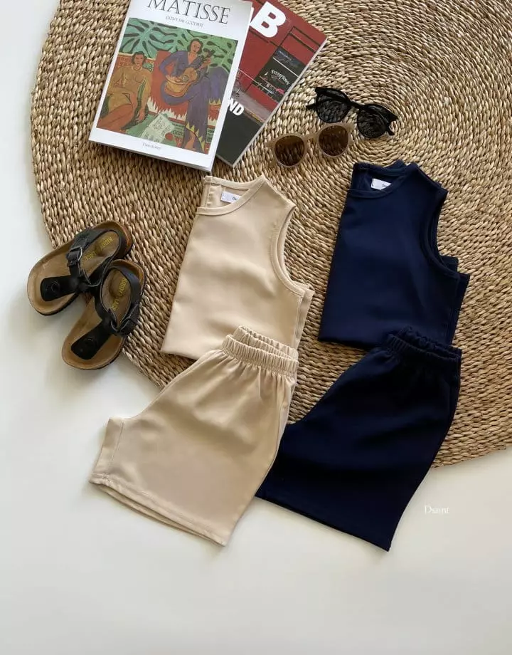 Dsaint - Korean Children Fashion - #prettylittlegirls - Summer Heat Sleeveless Top Bottom Set - 4