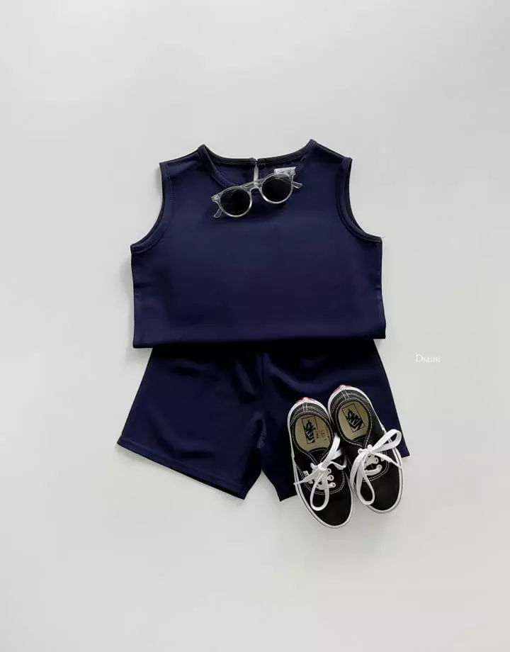 Dsaint - Korean Children Fashion - #toddlerclothing - Summer Heat Sleeveless Top Bottom Set - 5