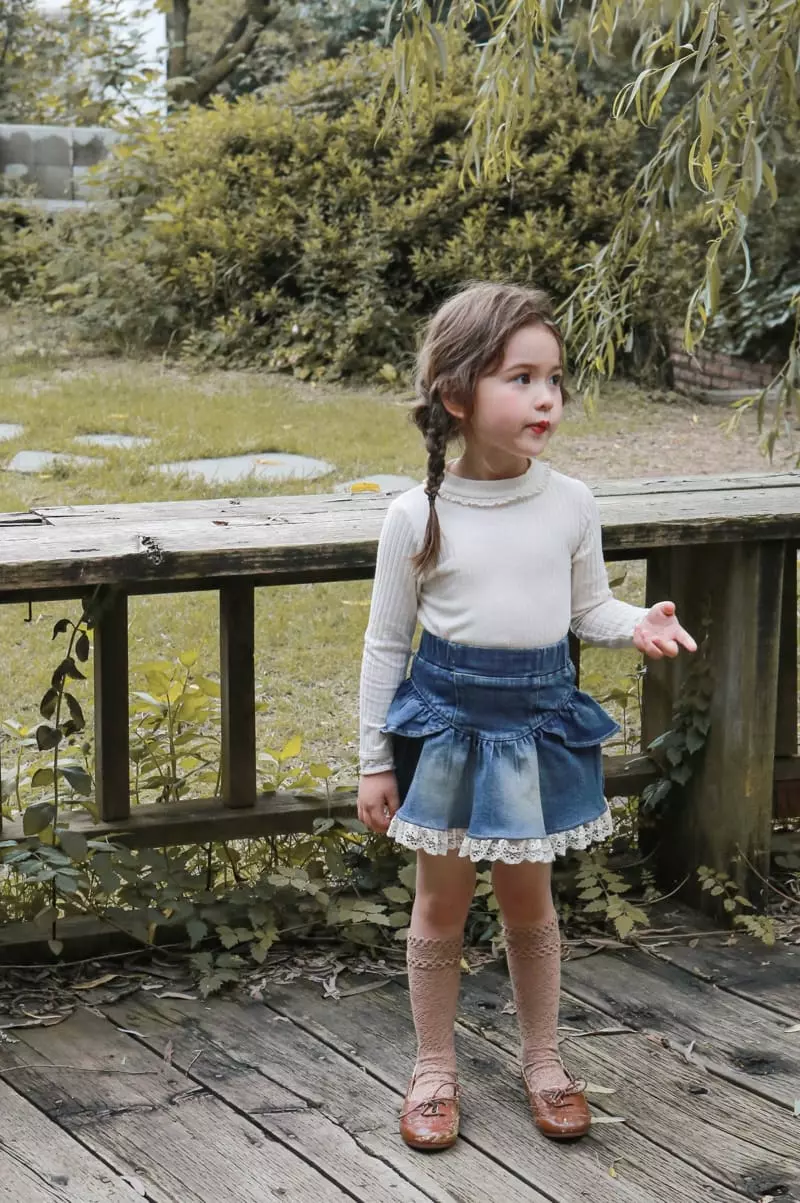 Flo - Korean Children Fashion - #toddlerclothing - Rachel Denim Skirt - 2