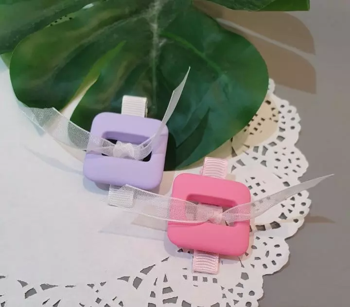 Flower J - Korean Children Fashion - #kidzfashiontrend - Square Hairpin - 3